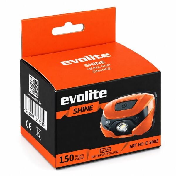 Evolite Shine 150 lm. Kafa Lambası - Turuncu