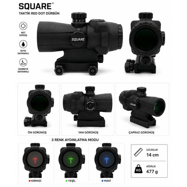Square Hd01-432 Dot (green/blue/red)