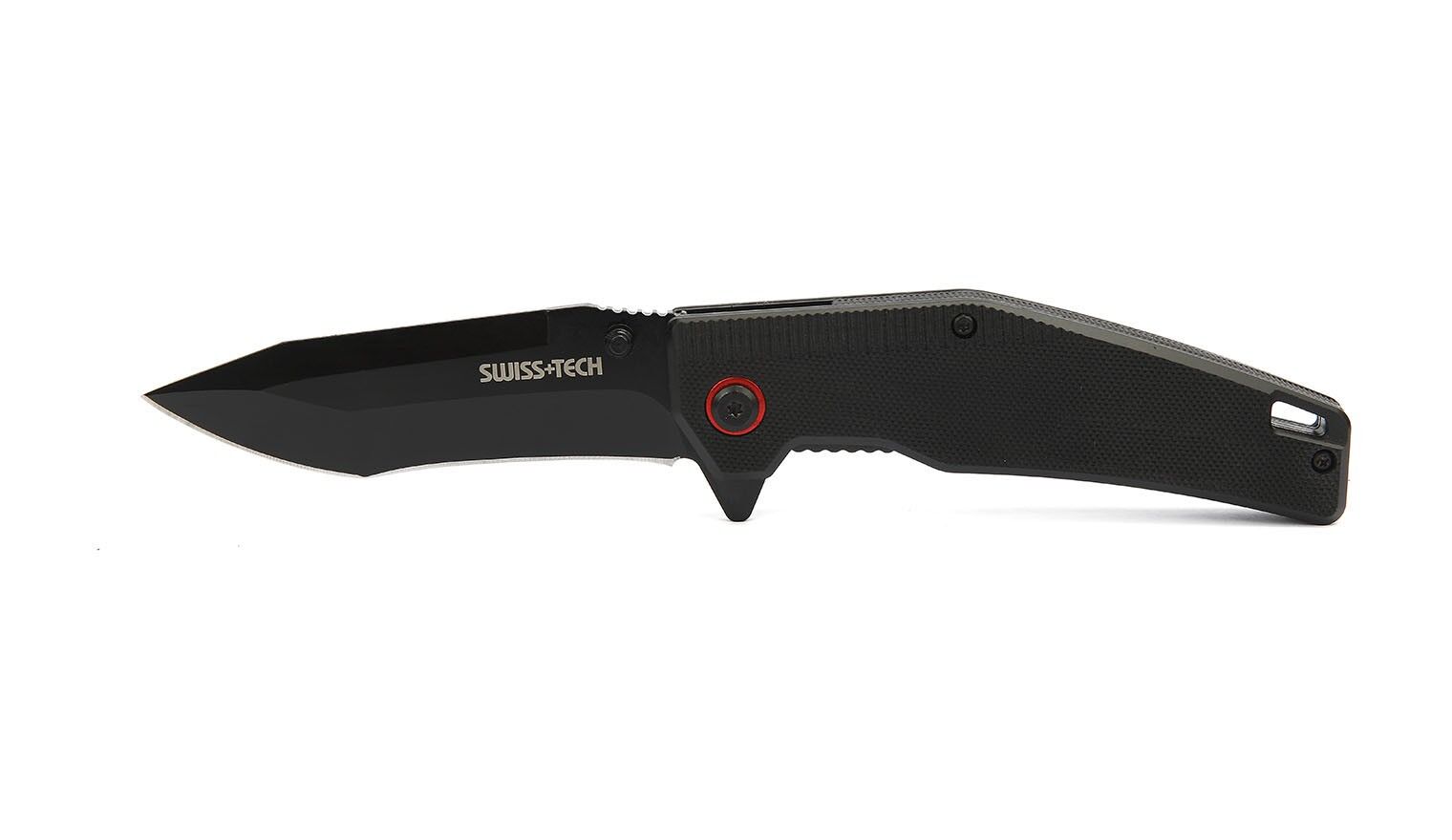 Swiss+Tech  G10 Siyah Titanyum Katlanır Çakı