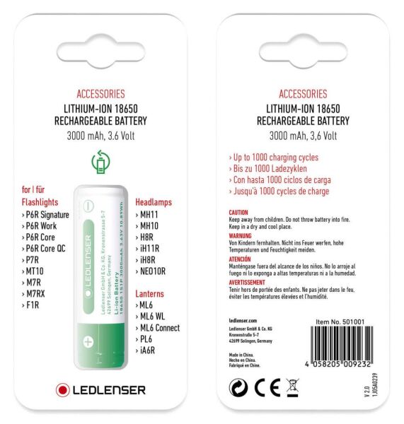 Ledlenser 18650 Pi̇l 3000 Mah