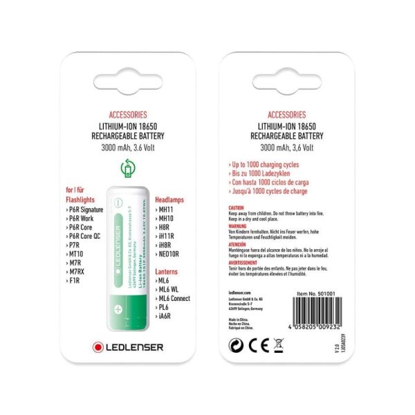Ledlenser 18650 Pi̇l 3000 Mah