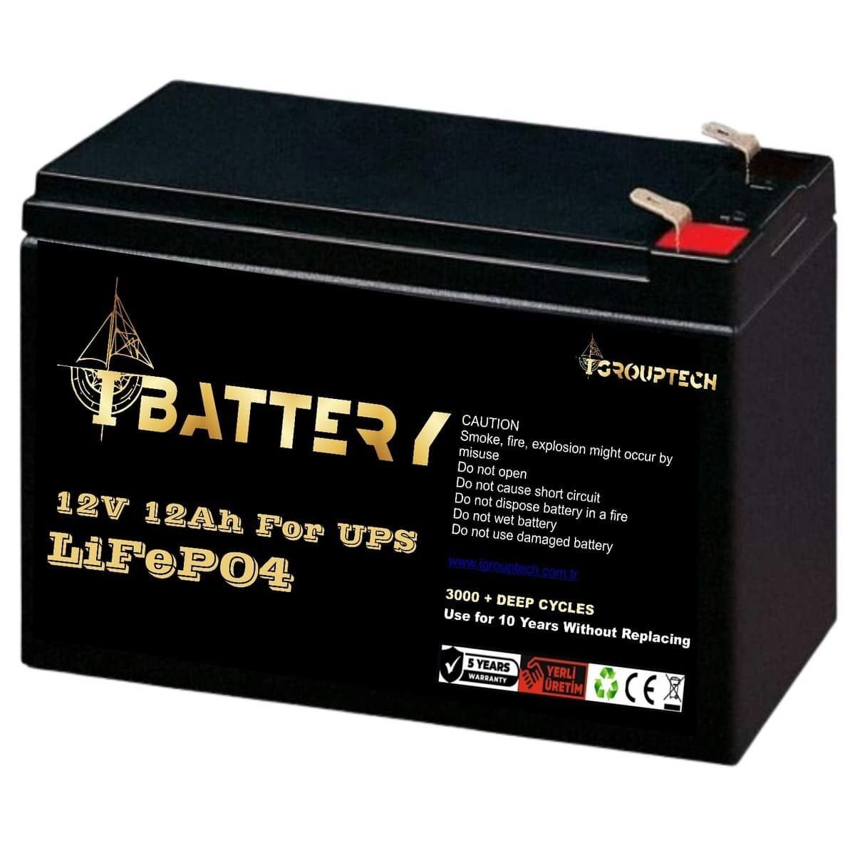 Ibattery Lifepo4 12v 12ah Yeni̇ Nesi̇l Ups Aküsü