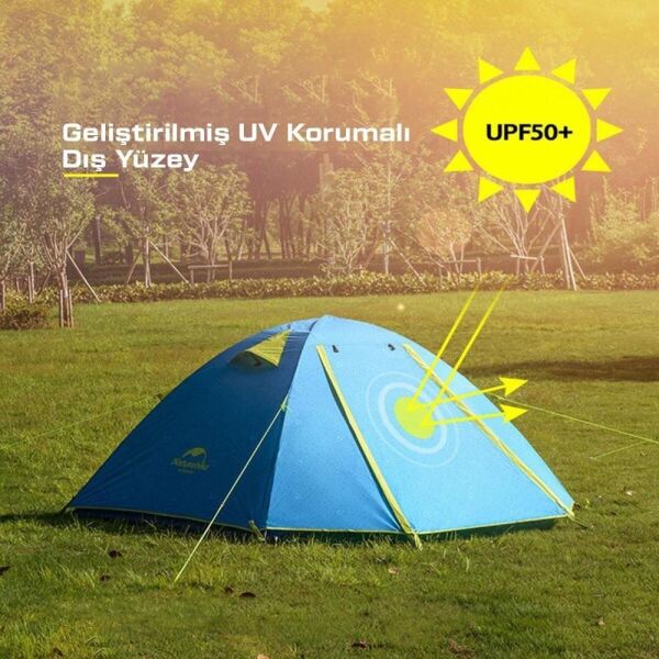 Naturehike P-seri̇si̇ 2 Ki̇şi̇li̇k Kamp Çadiri Mavi̇