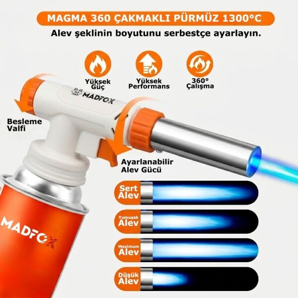 Madfox Magma 360 Çakmaklı Pürmüz +2 Adet Kartuş